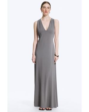 Weekday Gathered Maxi Dress - Grey