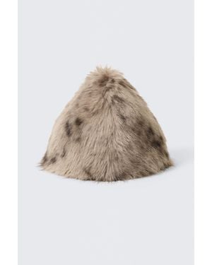 Weekday Faux Fur Cone Hat - Natural