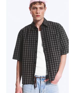 Weekday Boxy Short-Sleeved Cotton Shirt - Black