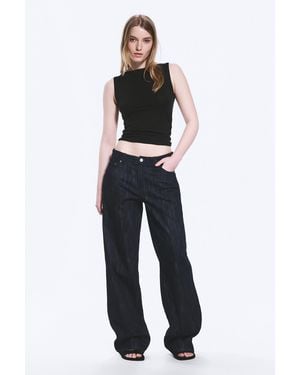 Weekday Ample Mid Rise Loose Wide Leg Jeans - White