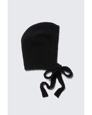 Monki Tied Knit Bonnet - Black