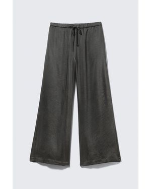 Weekday Washed Satin Pyjama Trousers - Grey