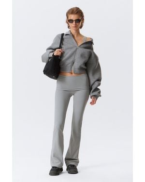 Weekday Folded Waist Flared Yoga Tights - Black