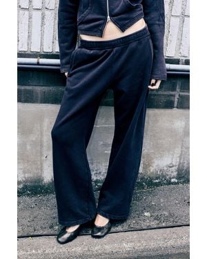 Weekday Mid-Rise Straight Printed Joggers - Blue