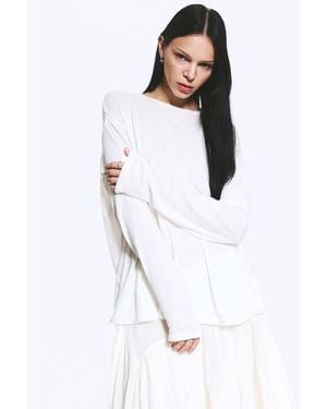 Weekday Loose Long-Sleeved T-Shirt - White