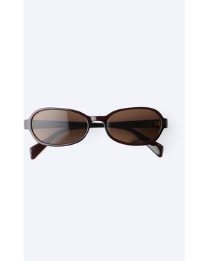 Weekday Thin Oval Frame Sunglasses - Grey