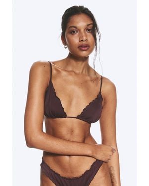 Weekday Frill Bikini Top - Brown