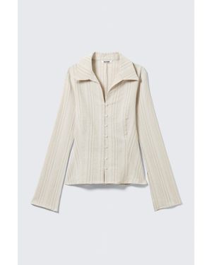 Weekday Strukturierte Bluse Mit Schmaler Passform - Natur