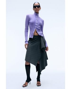 Weekday Asymmetric Midi Wrap Skirt - Blue