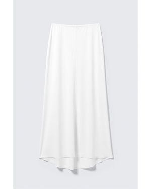 Monki Flowy High-Low Maxi Skirt - White