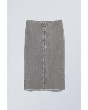 Weekday Slim Midi-Length Pencil Skirt - Grey