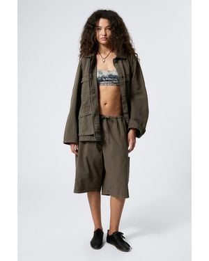 Weekday Washed Loose Fit Ripstop Jacket - Grey