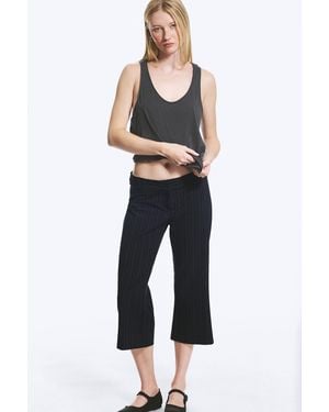 Weekday Flared Capri Suiting Trousers - Blue