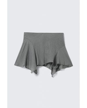 Monki Asymmetric Sequin Mini Skirt - Grey