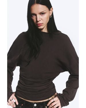 Weekday Pleated Long-Sleeved Top - Black