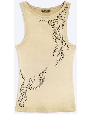 Weekday Tanktop Mit Nieten - Natur