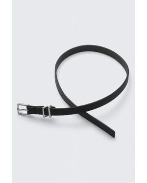 Weekday Faux Leather Buckle Necklace - Black