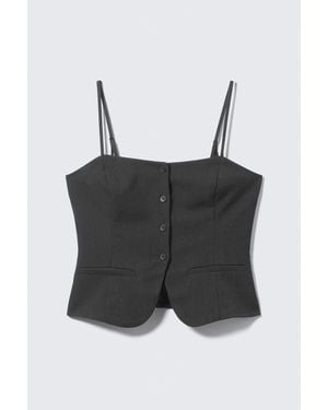 Monki Slim Fit Suiting Waistcoat - Black
