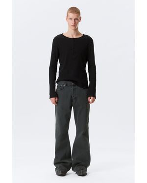 Weekday Time Stretch Loose Bootcut Jeans - Black