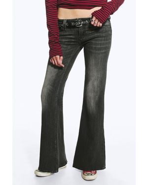 Cheap Monday Flare Low Rise Flared Skinny Jeans - Blue