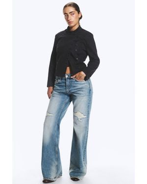 Weekday Helix Mid Rise Regular Flared Jeans - Blue