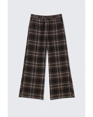 Monki Flanell-Pyjamahose - Schwarz