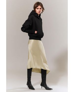 Weekday Boxy Cotton Fleece Hoodie - Black
