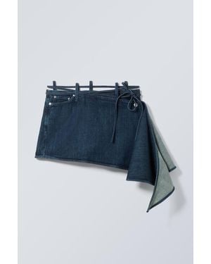 Weekday Short Denim Wrap Skirt - Blue
