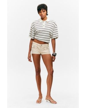 Monki Utility Pocket Mini Shorts - White