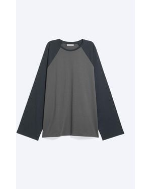 Weekday Locker Geschnittenes Raglan-Longsleeve - Schwarz