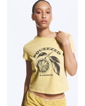 Monki Rosabel Printed Baby Tee - Natural