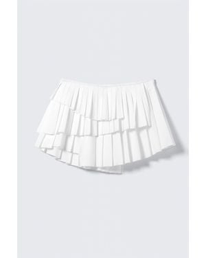 Weekday Pleated Layered Mini Skirt - White