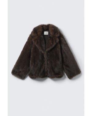 Monki Faux Fur Jacket - Black