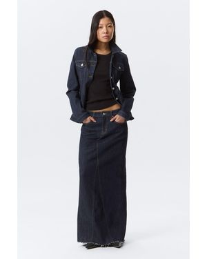 Weekday Schmaler Jeans-Maxirock Mit Mittlerer Bundhöhe - Blau