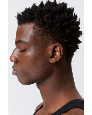 Weekday Plated Open-End Hoop Earrings - Brown