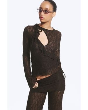 Monki Tied Lace Longsleeve - Black