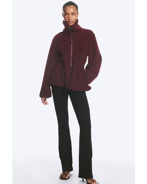 Monki Taillierte Fleecejacke - Rot