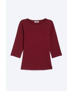 Weekday Fitted Three-Quarter Sleeve Top - Red