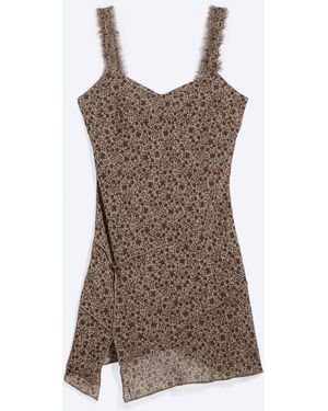 Monki Asymmetric Slip Dress - Multicolour