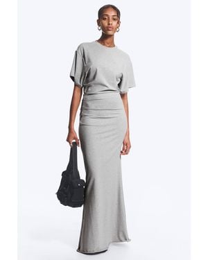 Weekday Gathered Short-Sleeved Maxi Dress - White