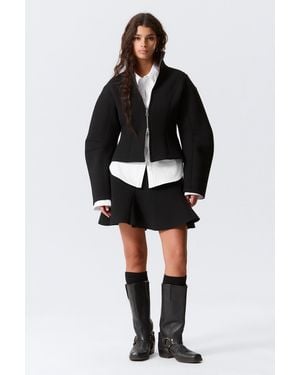 Monki Fitted Scuba Zip Jacket - Black