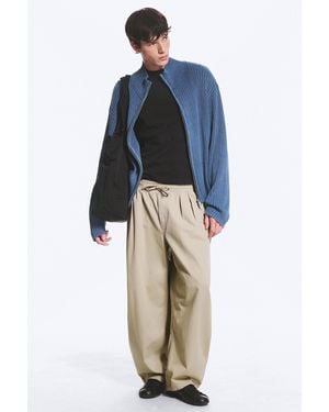 Weekday Relaxed Knitted Zip Cardigan - Blue