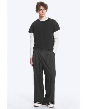 Weekday Nate Regular Waist Baggy Straight Trousers - Black