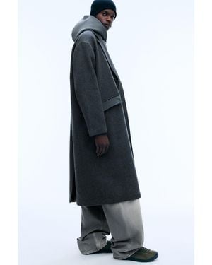 Weekday Oversized Single-Breasted Wool Blend Coat - Blue
