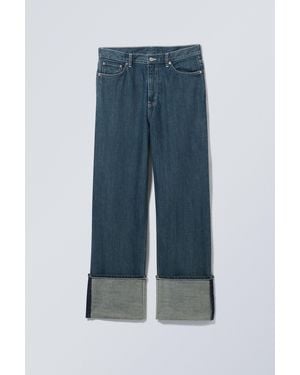 Weekday Galaxy Loose Fold-Up Jeans - Blue