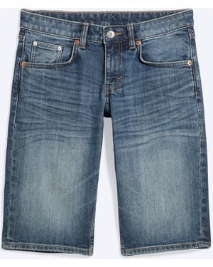 Weekday Planet Slim Low Rise Denim Shorts - Blue