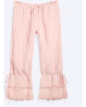 Monki Rosabel Low Rise Loose Lace-Trim Bloomers - Pink
