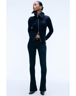 Weekday Strickjacke Mit Reißverschluss Aus Mohairmischung - Blau