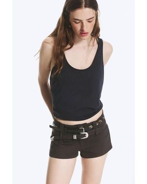 Weekday Mini-Shorts Mit Doppelter Gürtelschlaufe - Schwarz