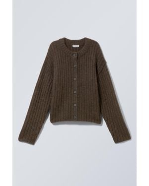 Weekday Loose Knitted Cardigan - Black